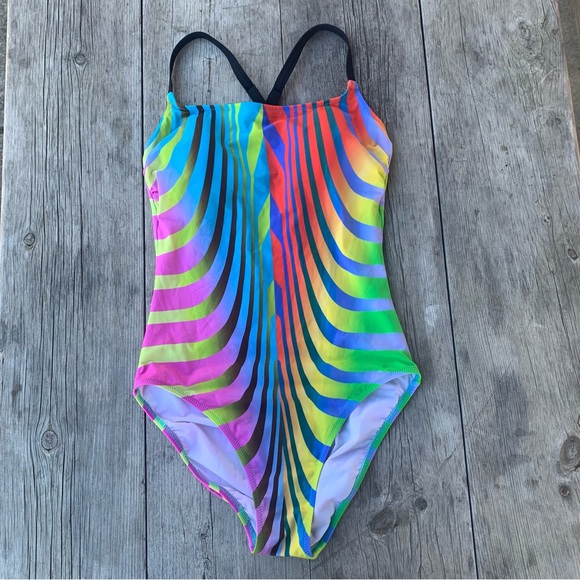 NWOT NEW Technicolor Multicolor Colorful One Piece Swimsuit Gottex Profile Sport - Picture 6 of 17